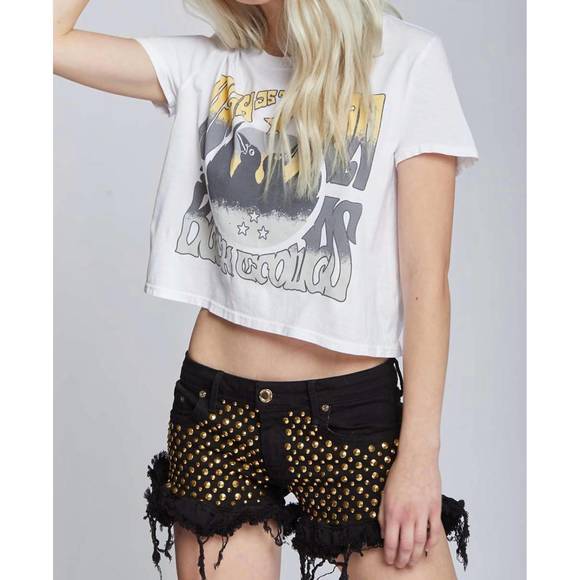 NEW RECYCLED KARMA the black crowes high as the moon crop tee in white - Picture 1 of 3
